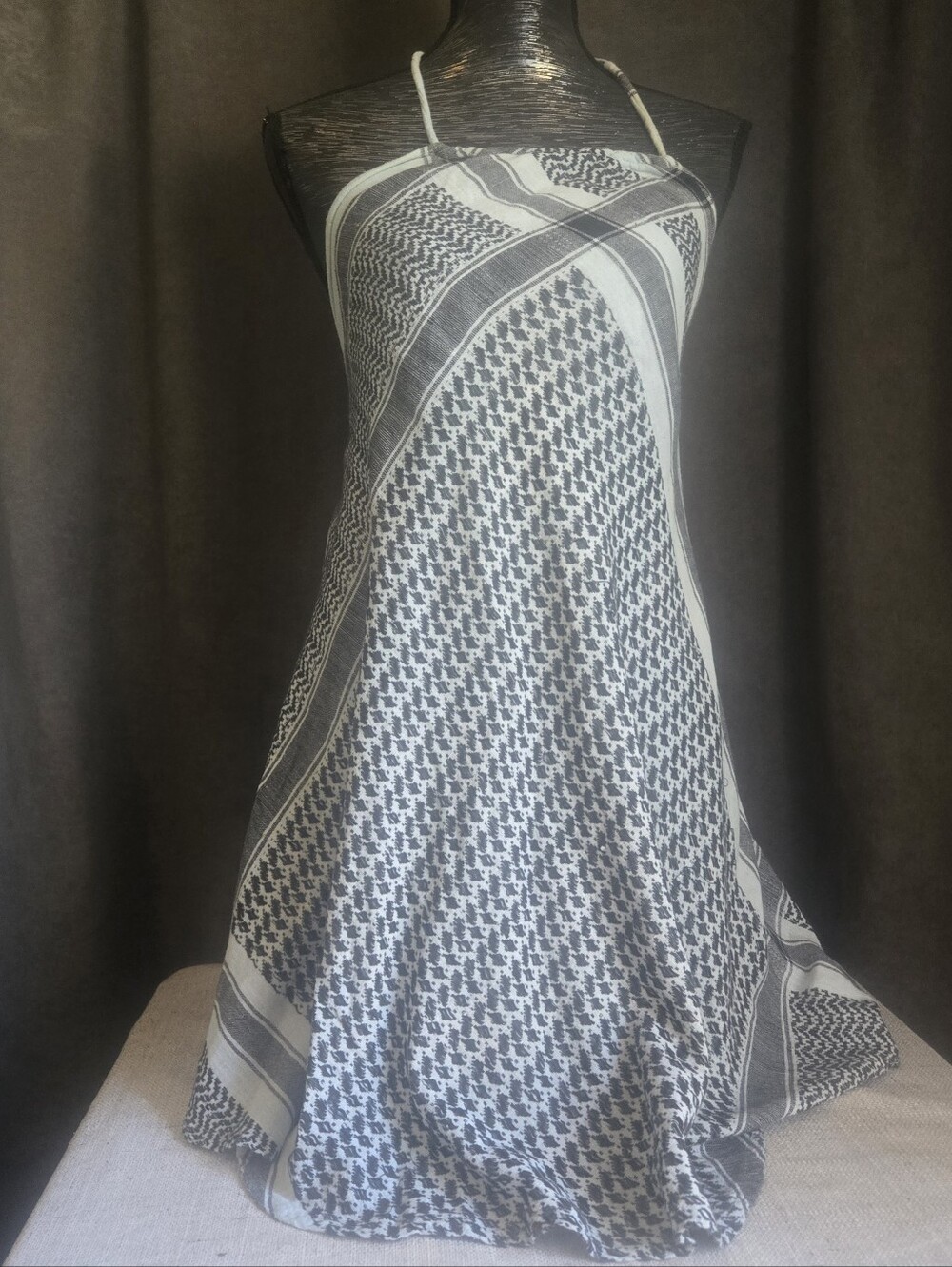 Black and Blue Patterned Halter Top